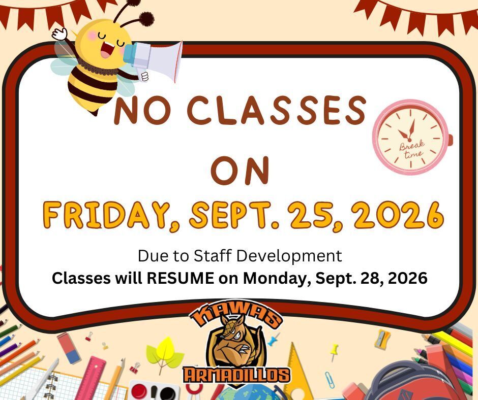 No classes on Friday, Sept. 25th 2026