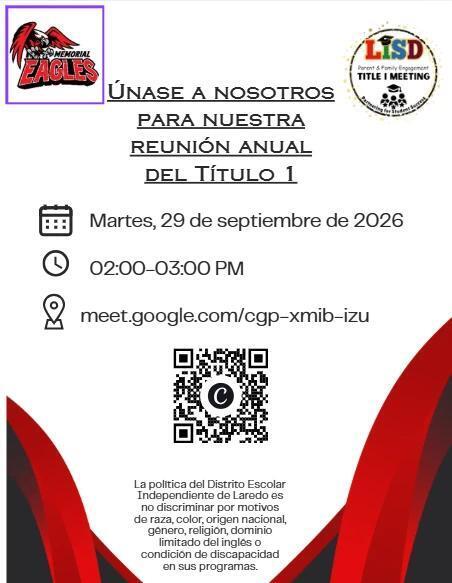 Title 1 Meeting in English and Spanish