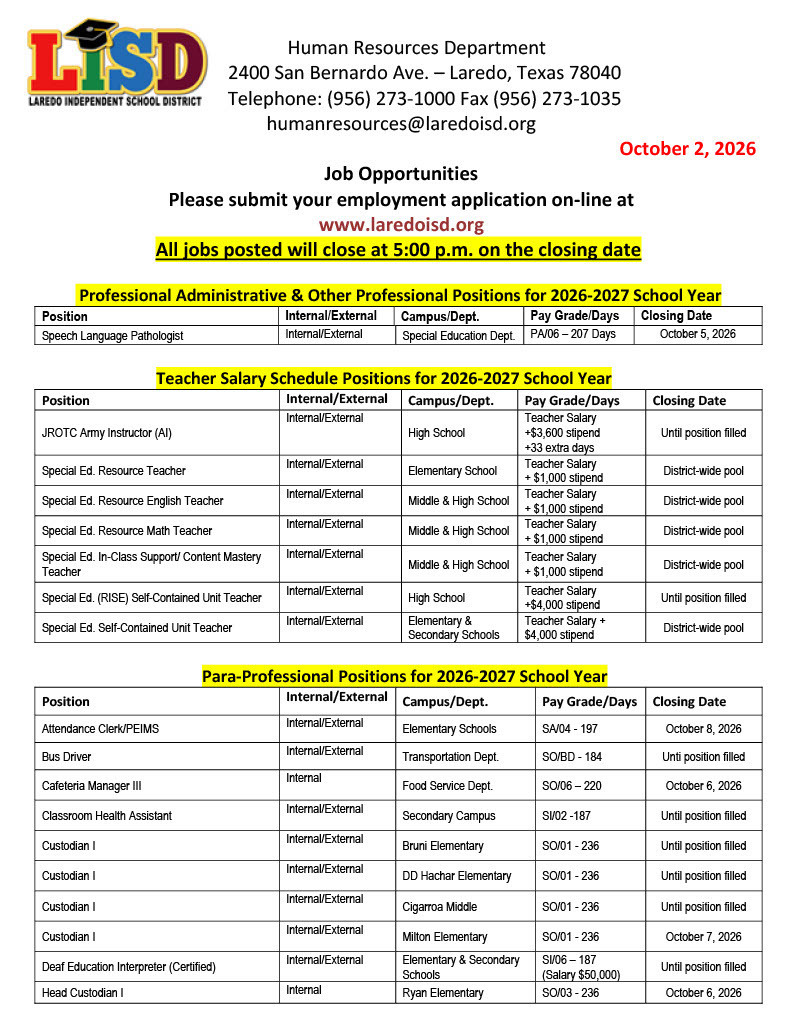 Job Opportunities 1
