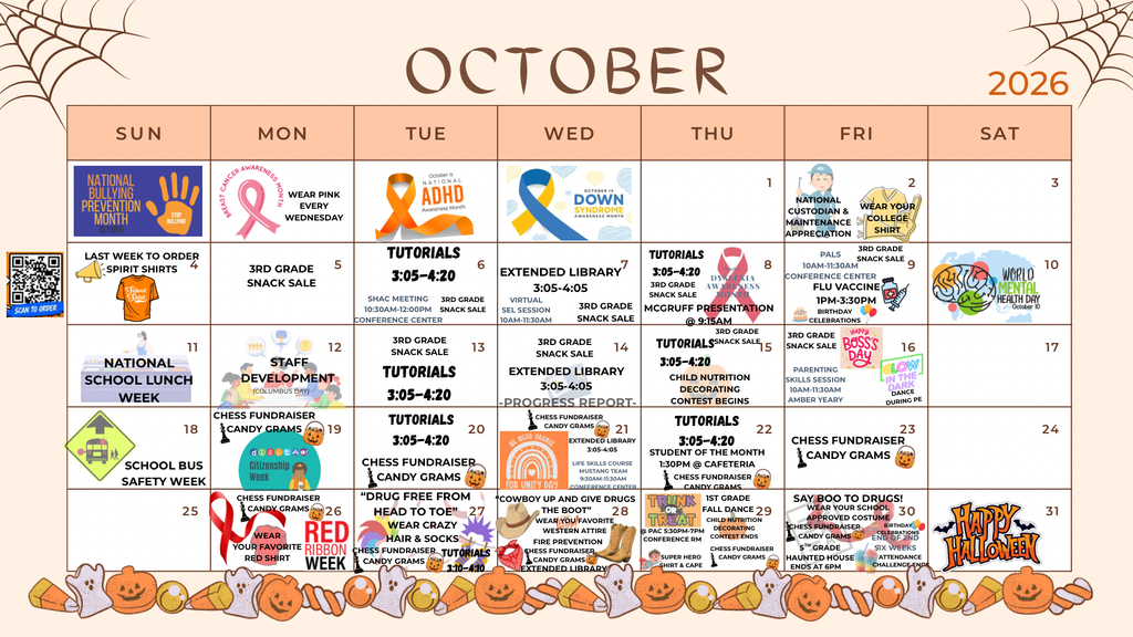 October Calendar for Kawas