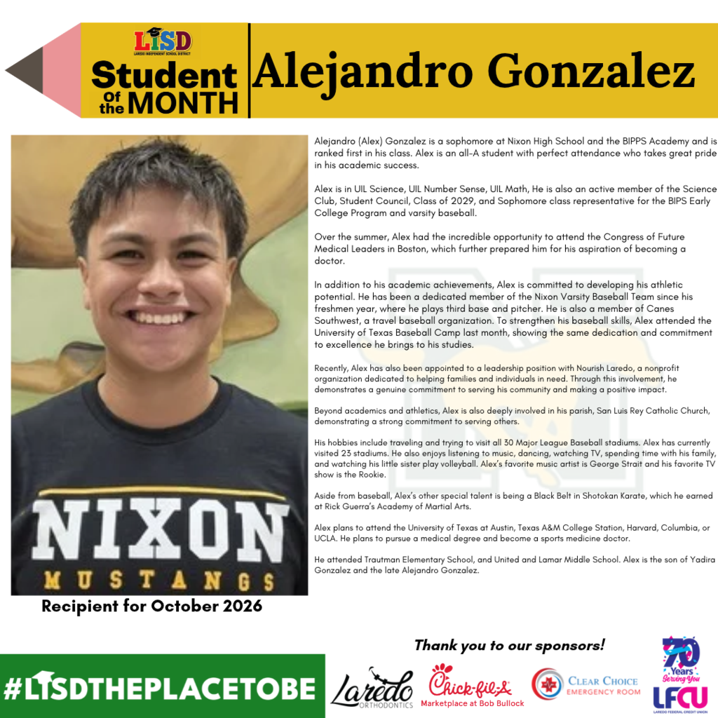 NHS October Student of the Month