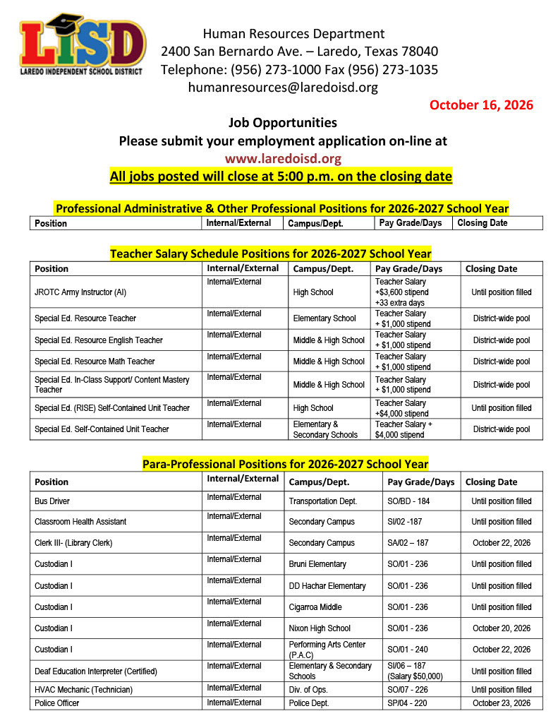 Job Opportunities 1