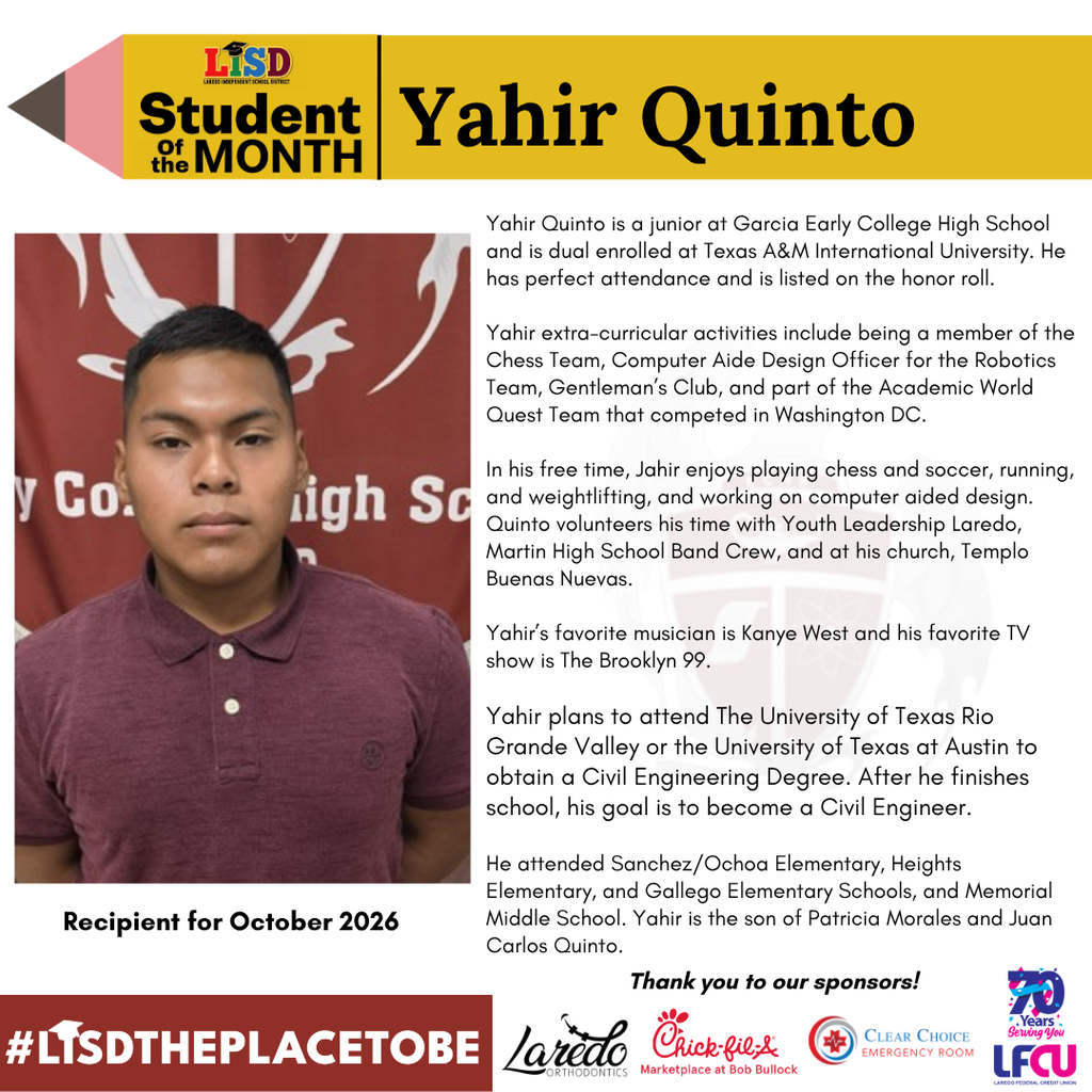 GECHS October Student of the Month