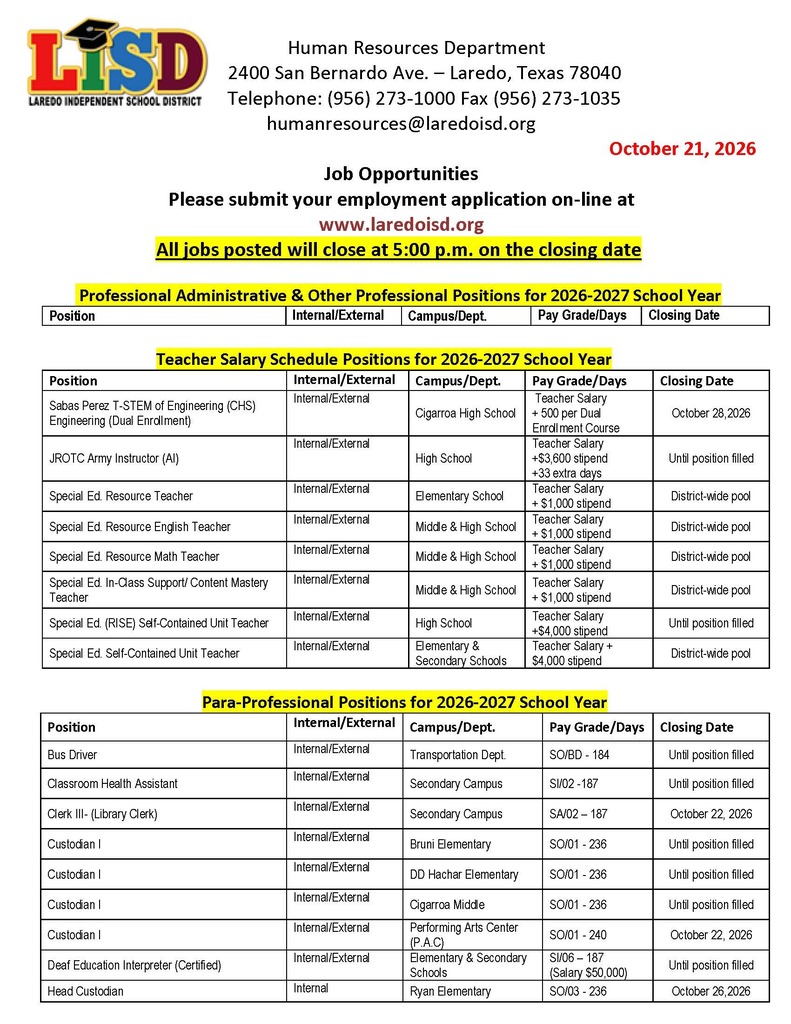 Job Opportunities 1