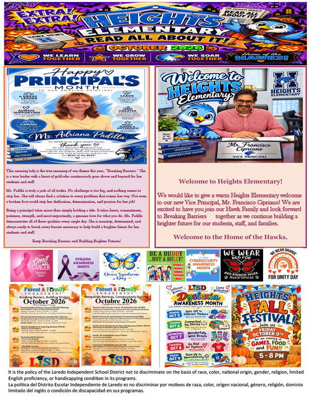 Heights - October Newsletter & Calendar 2026
