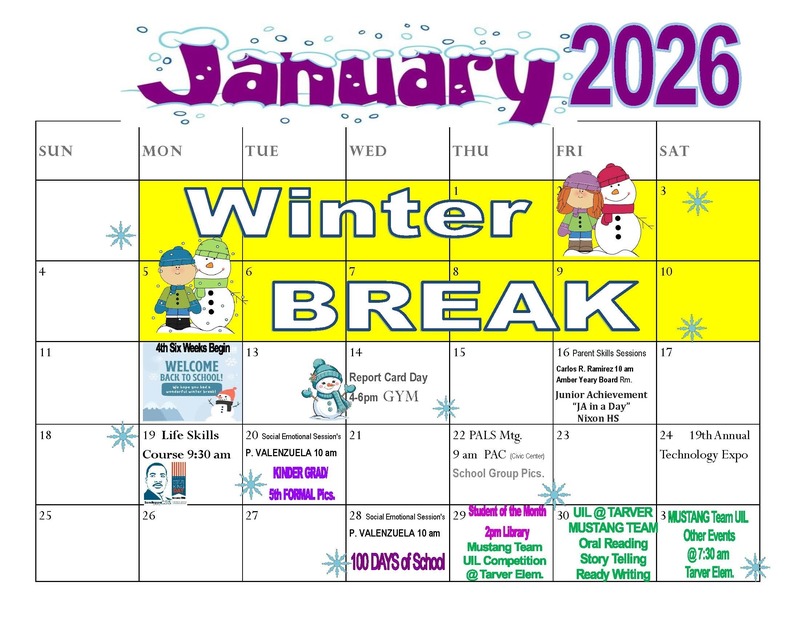 january calendar