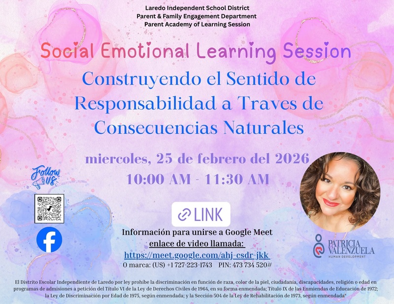 Social Emotional Learning Session (online)- Building Responsibility Through Natural Consequences- Wednesday, Feb. 25, 2026 @ 10am
