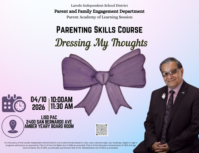 Parenting Skills Course - April 10, 2026 - 10 am @ LISD PAC - Amber Yeary Board Room