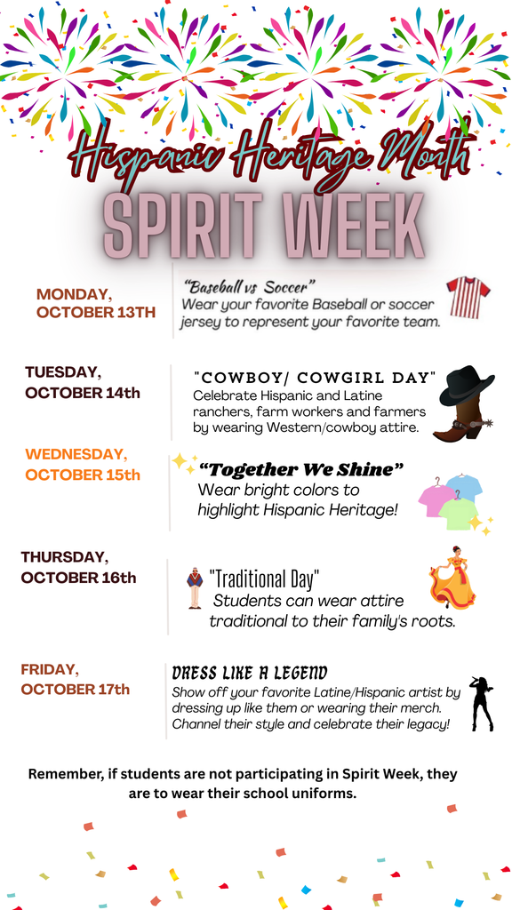 HH Spirit Week English Flyer