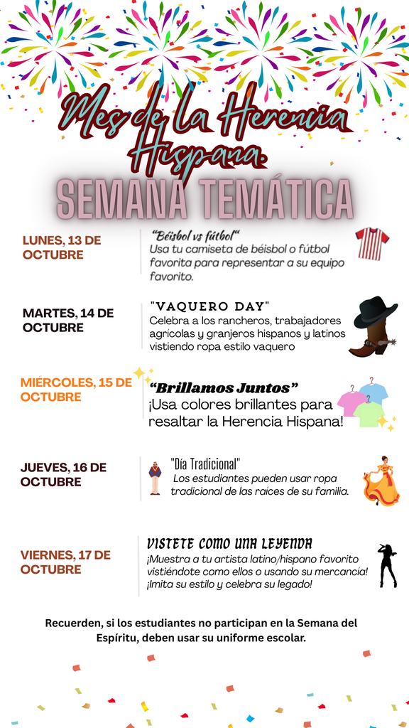 HH Spirit Week Flyer Spanish