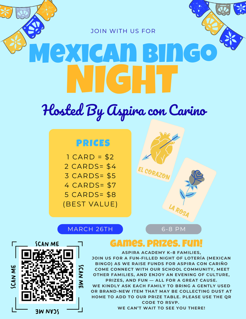 Mexican loteria night flyer with QR Code to register
