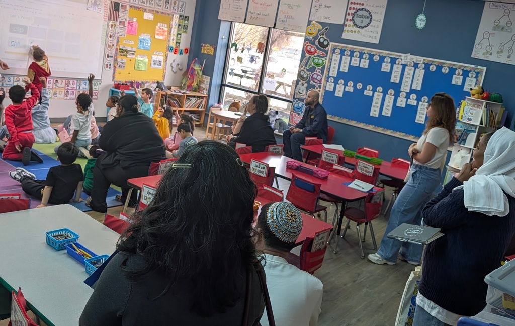 international students observing a KG classroom