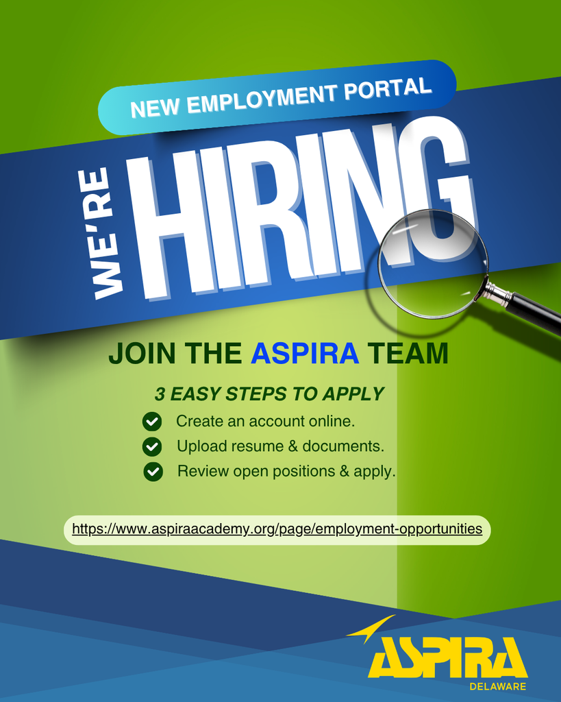 ASPIRA is hiring flyer with portal link