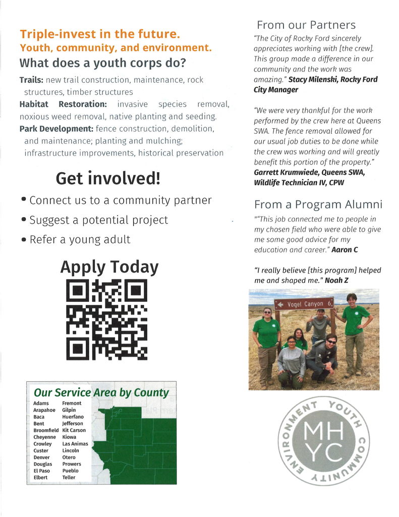 youth conservation corp flyer