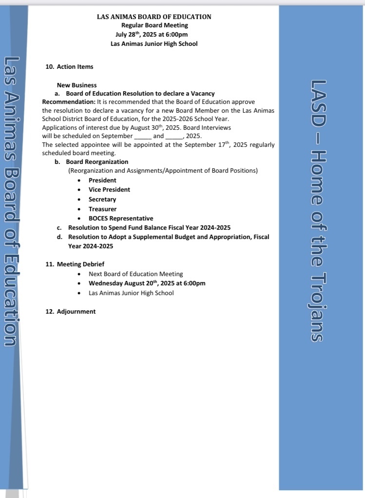 School board agenda