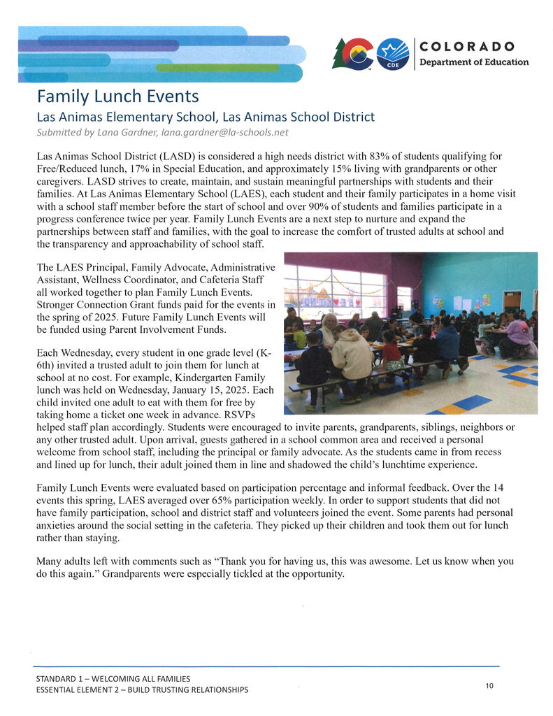 family lunch article about LAES