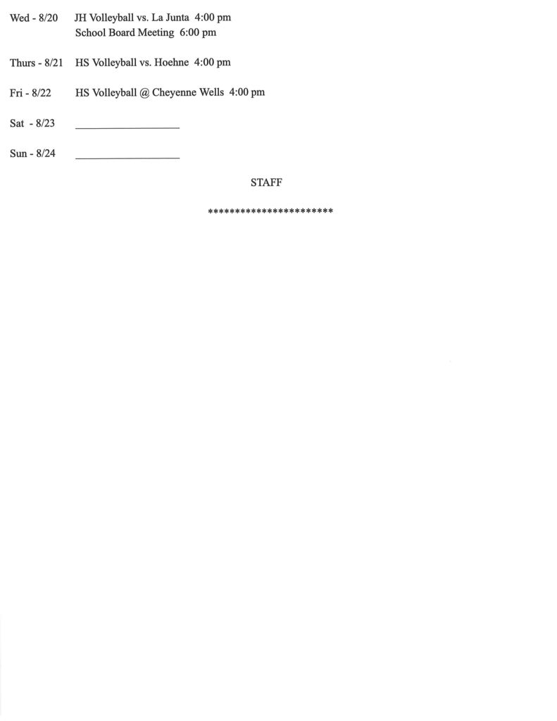 JH/HS announcements