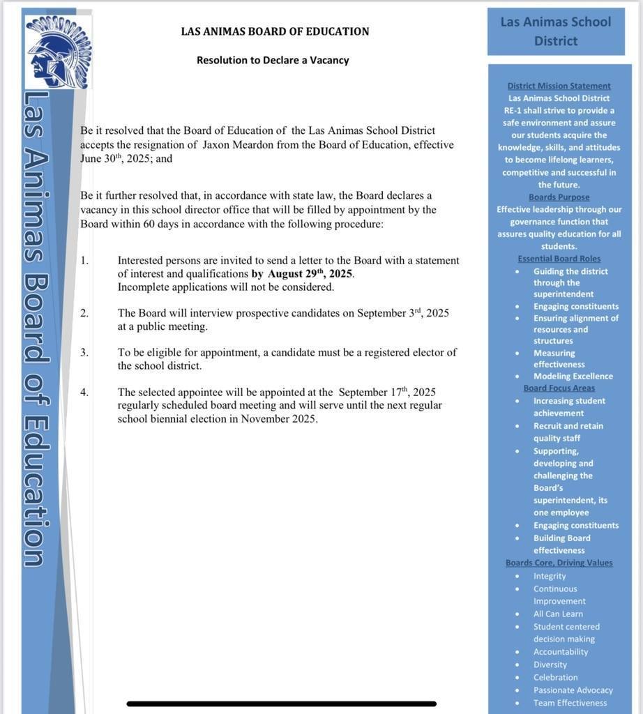 Board vacancy 
