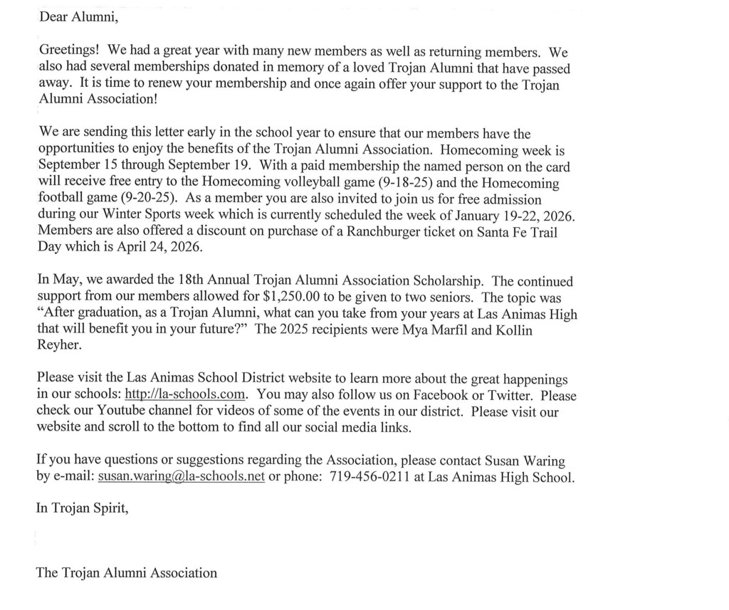 Trojan Alumni membership drive