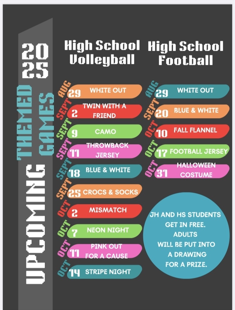 HS VB and FB game themes