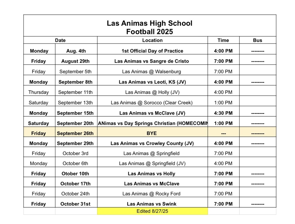 HS FB schedule with added JV games 