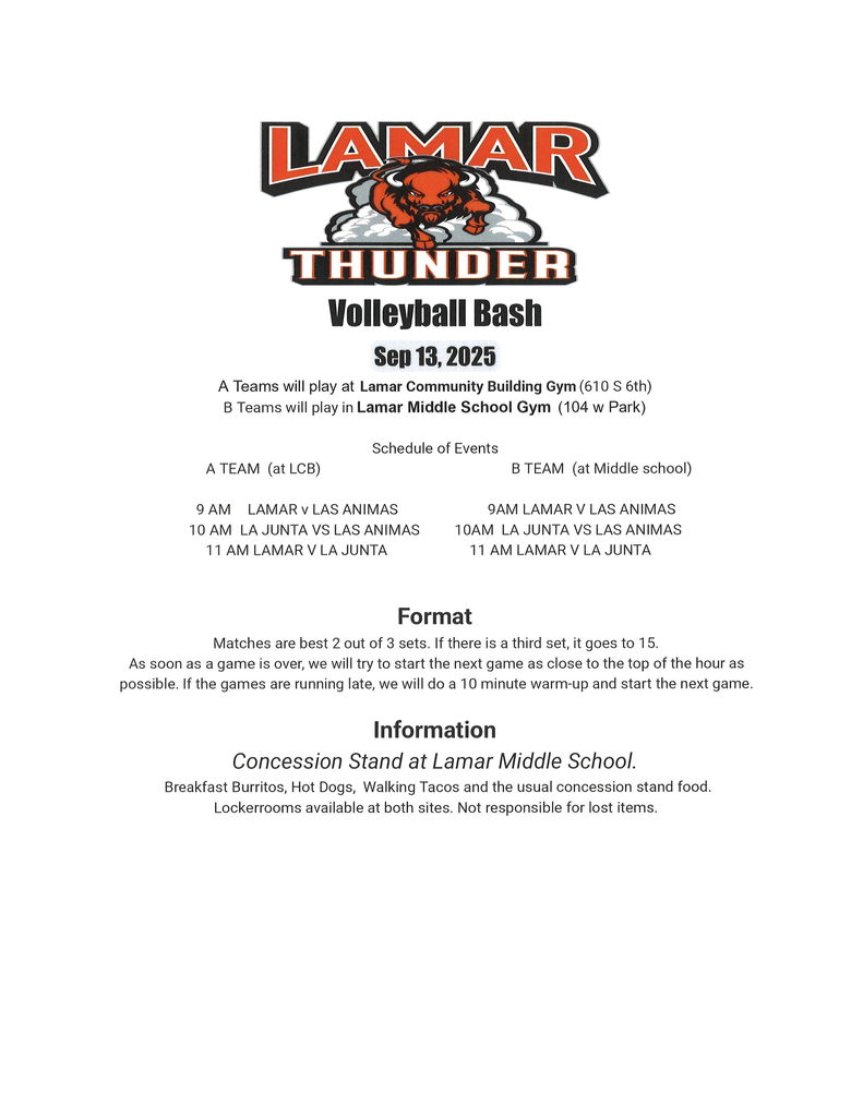 JH VB tourney info