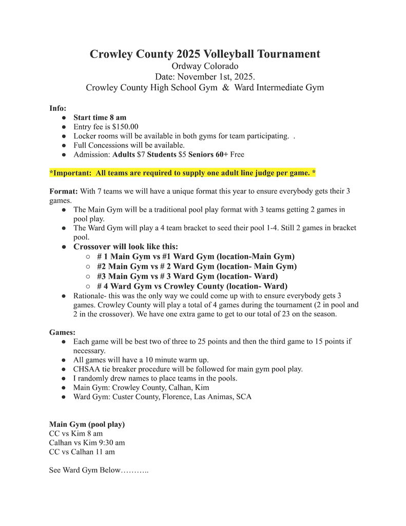 HS VB tournament info for crowley