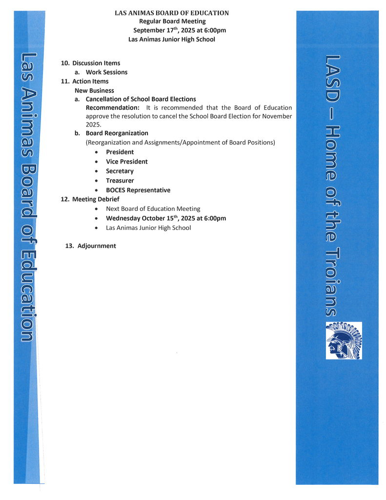 board agenda