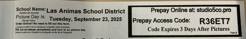 Picture day reminder