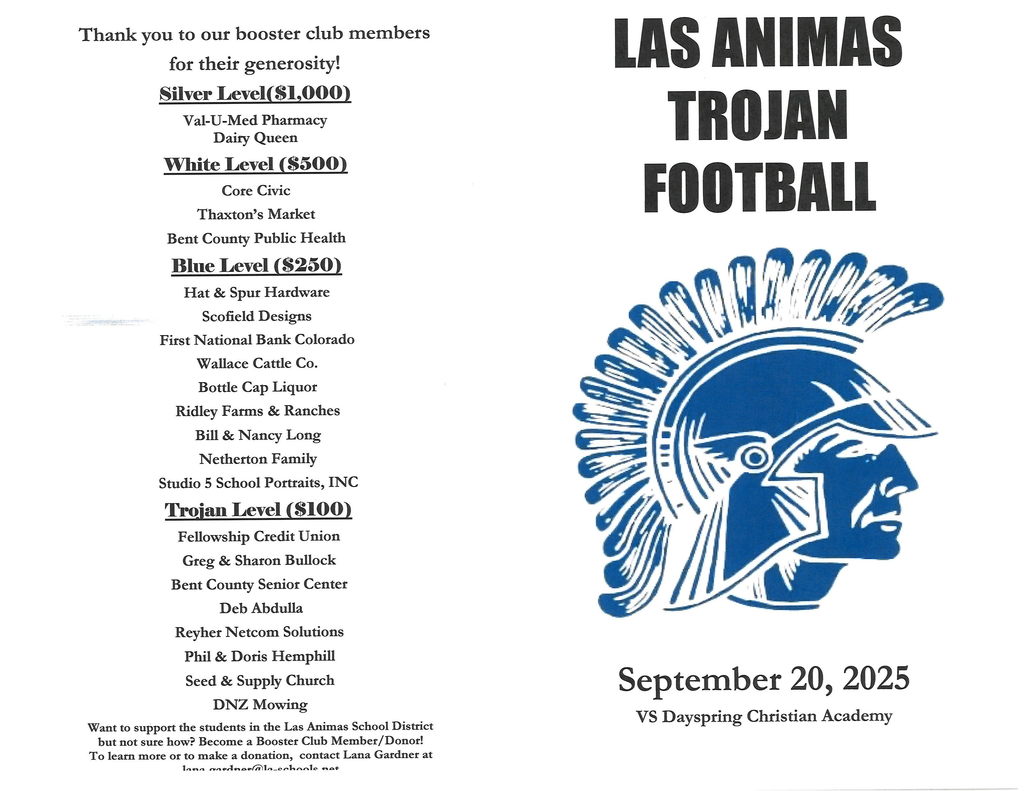 HS FB program for HOCO game