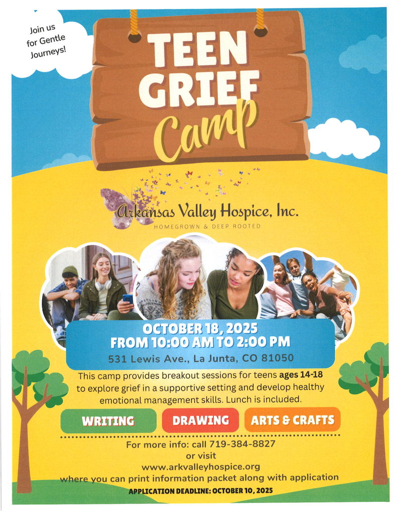 teen grief camp flyer