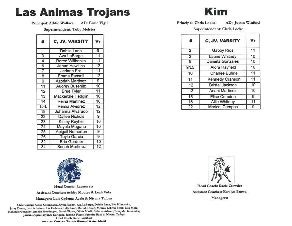 HS VB program for 10/2