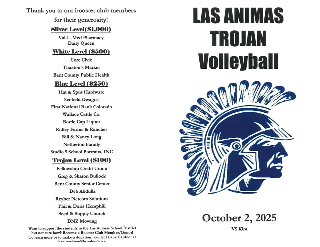 HS VB program for 10/2