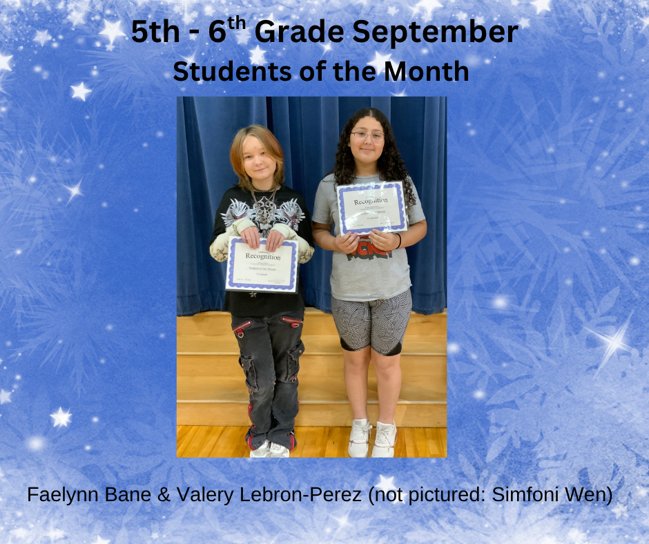Students of the month flyer for 5-6