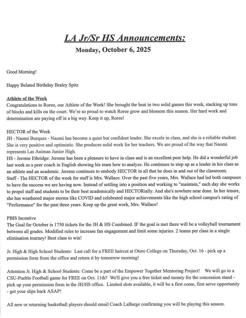 JH/HS announcements 
