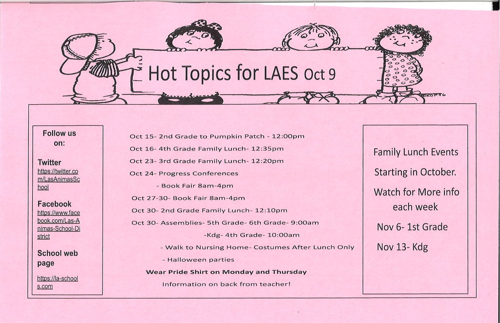 LAES Hot Topics for 10/9