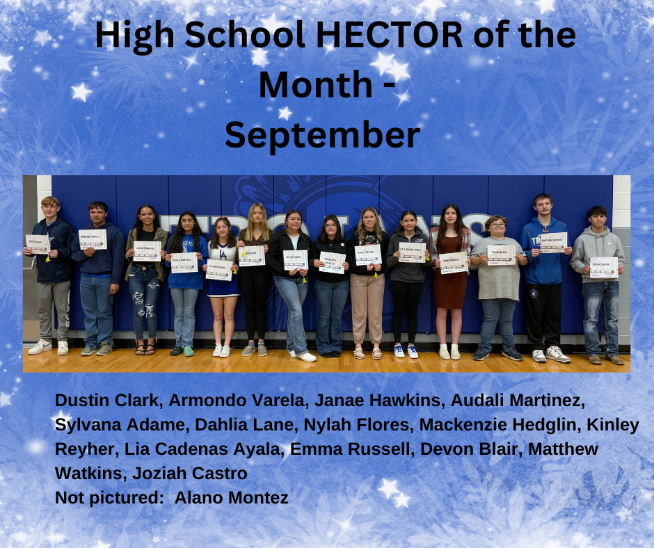 HS HECTOR of te Month 