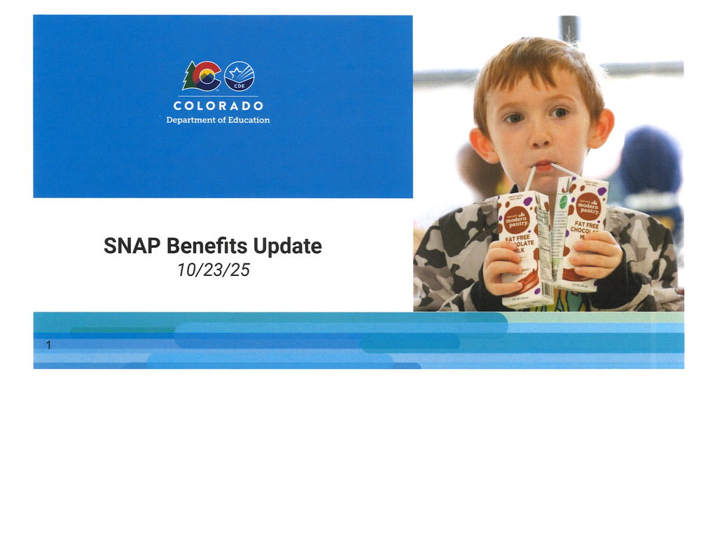 SNAP benefits flyer from CDE