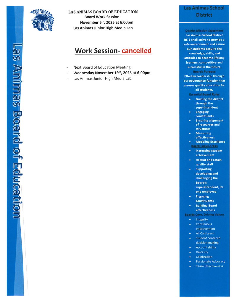 school board work session cancelled