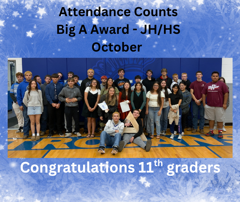 11th grade wins the Big A for October