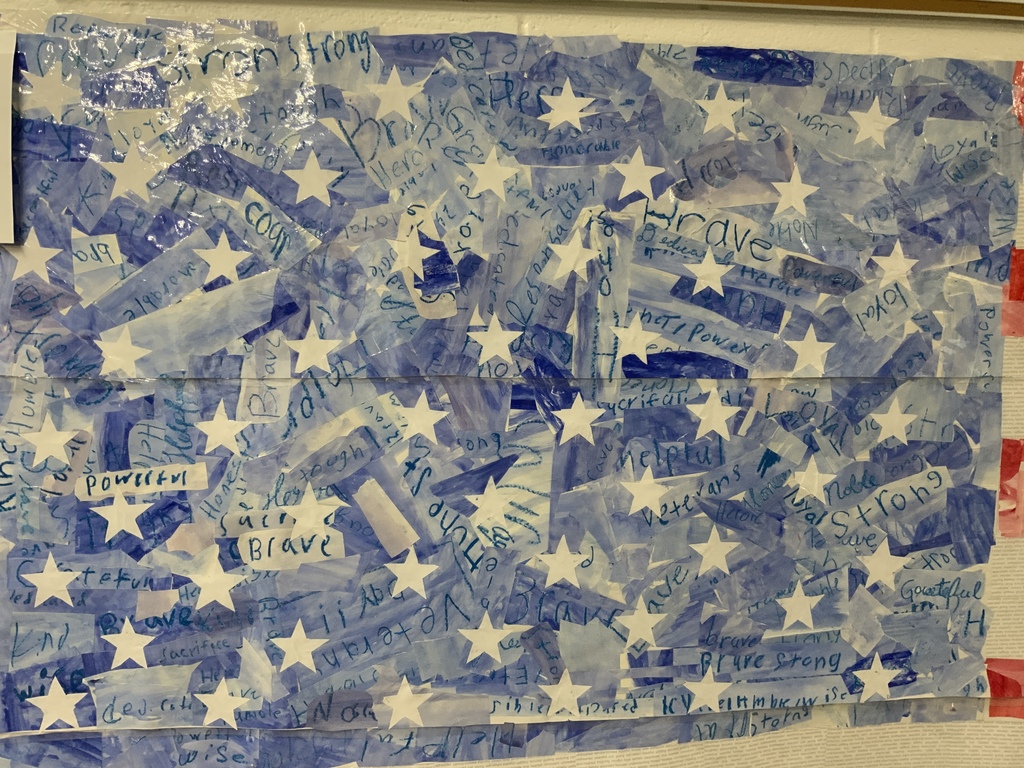 Flag art project for the Veterans Day program 