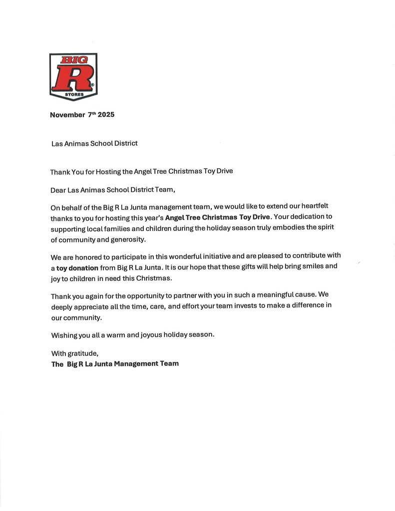 Donation letter for Xmas angles