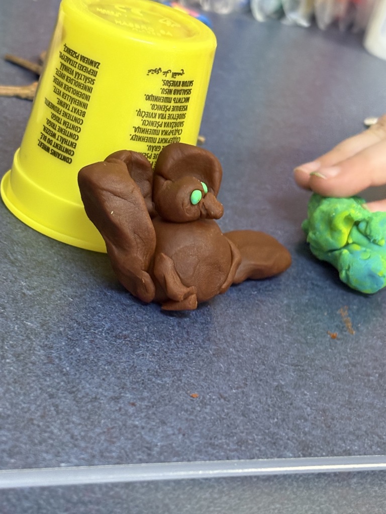 Mixed aged daycare play doh projects