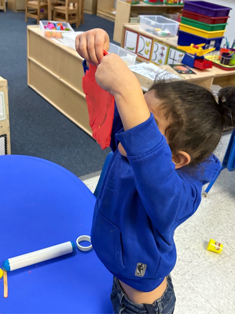 Mixed aged daycare play doh projects