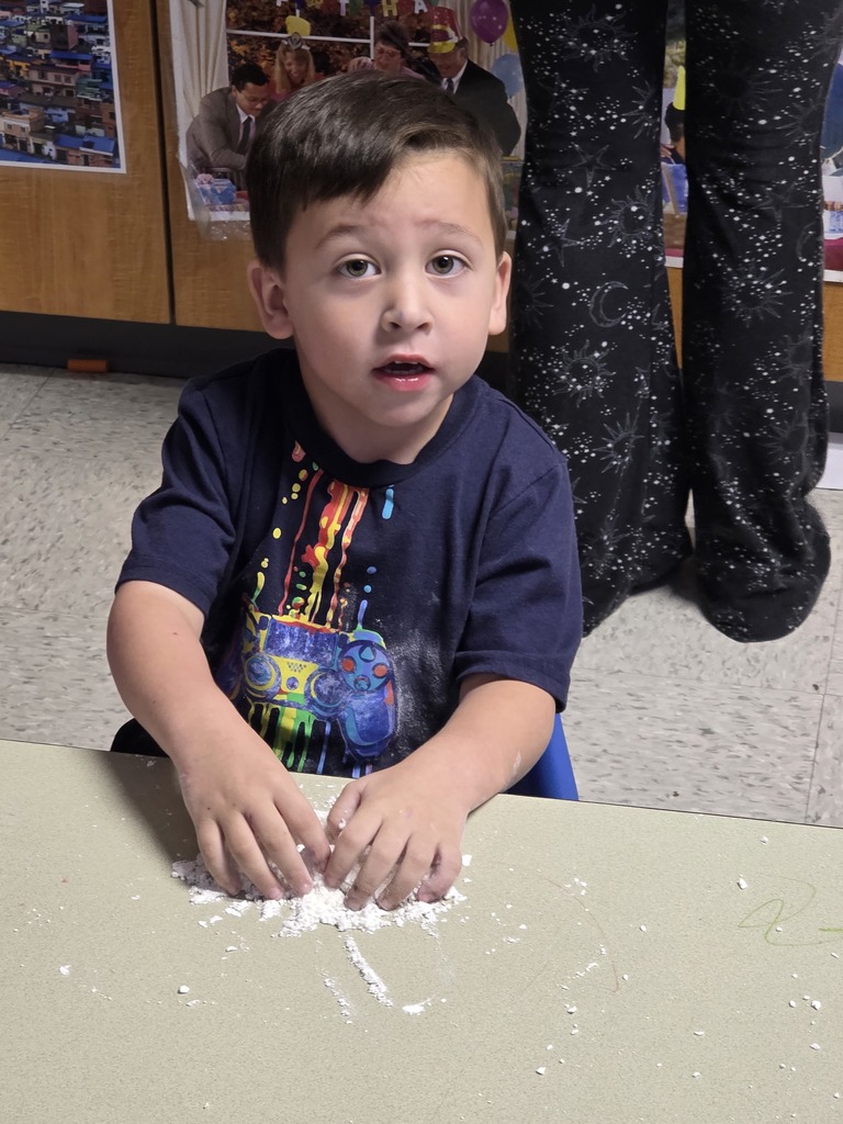 PreK class made snow and wrote letters