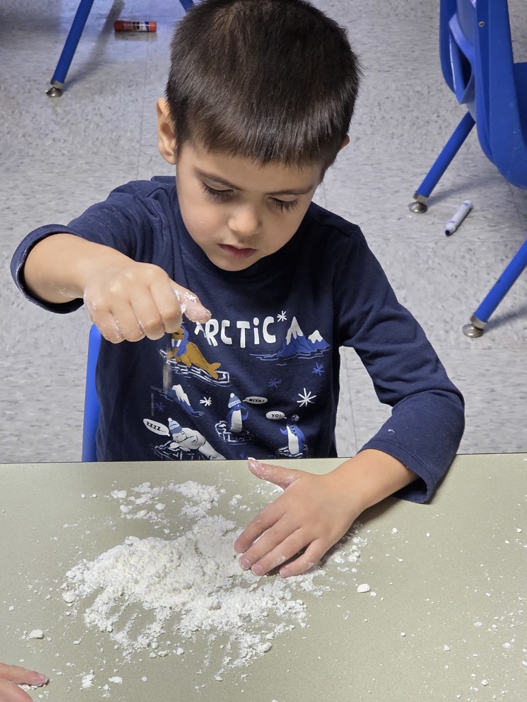 PreK class made snow and wrote letters