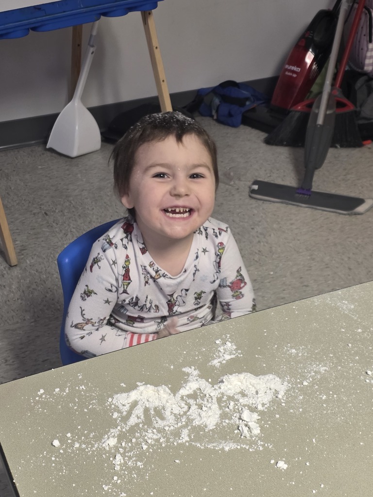 PreK class made snow and wrote letters