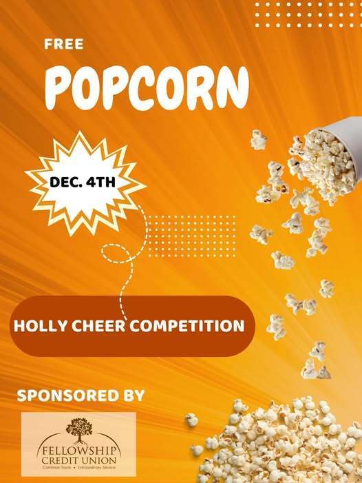 Free popcorn ad for cheer comp