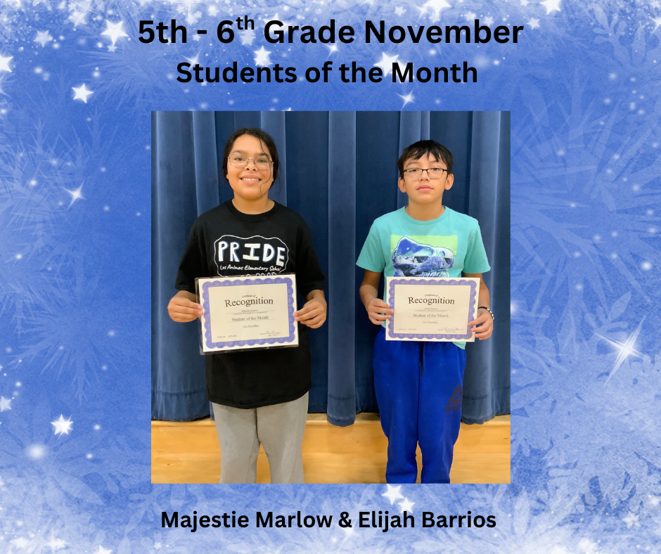 5th & 6th grade students of the month flyer