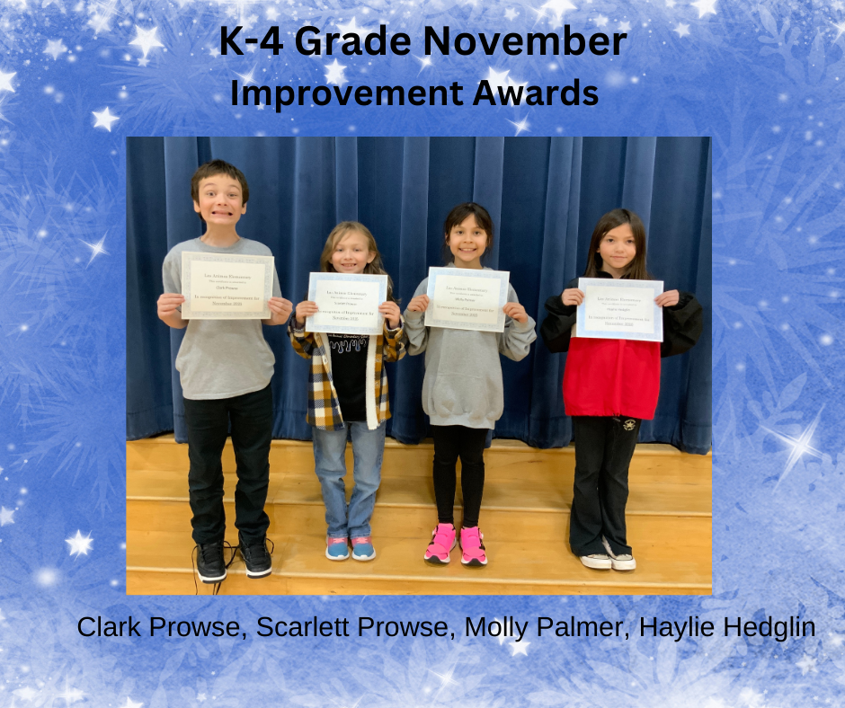 K-4 Improvement awards for Nov. 